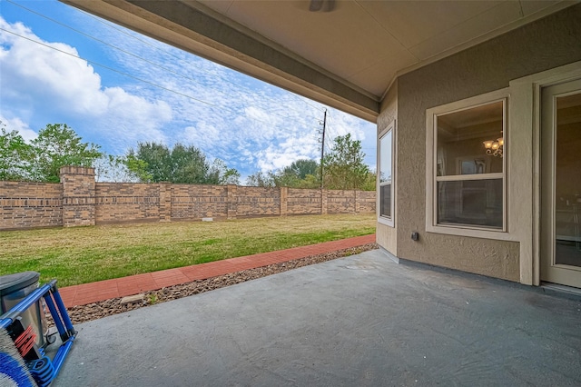 view of patio with fence