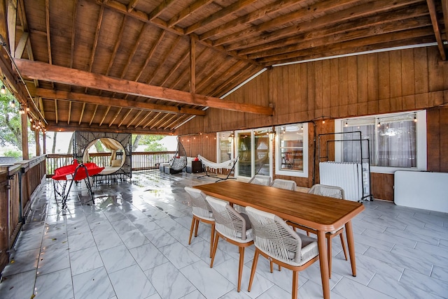 view of patio featuring outdoor dining area