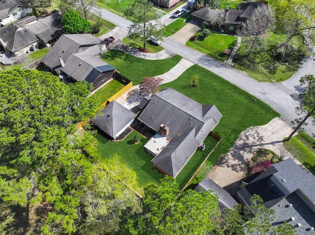 aerial view with a residential view