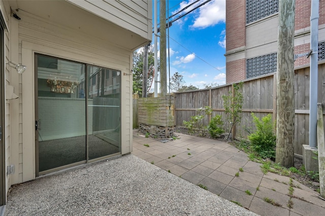 view of patio featuring a fenced backyard