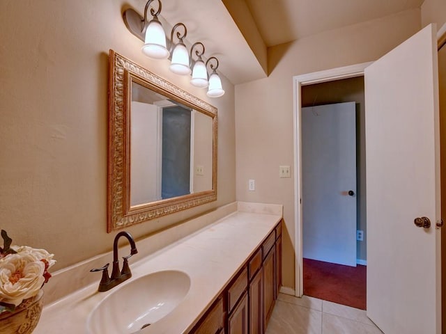 bathroom featuring vanity and tile patterned floors