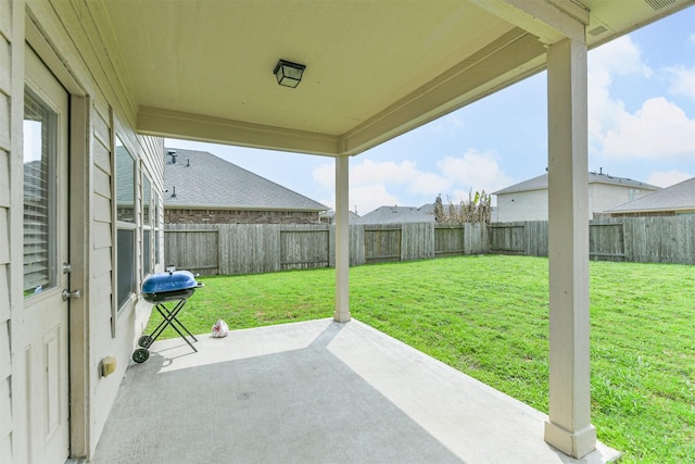 view of patio / terrace featuring a fenced backyard