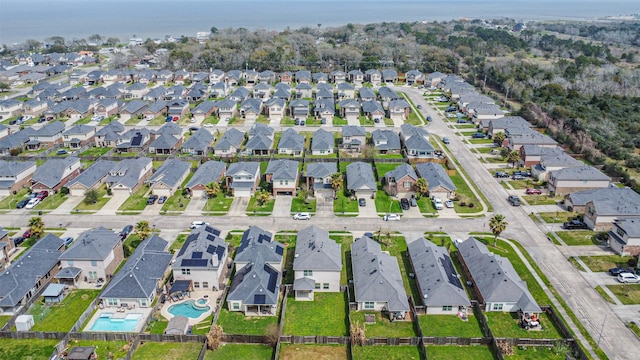 bird's eye view with a residential view