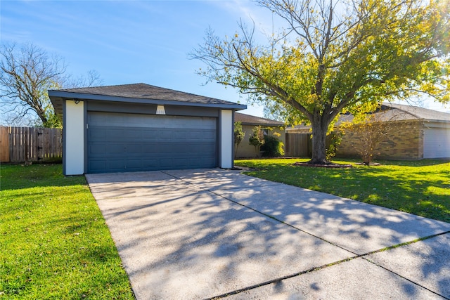 garage with fence