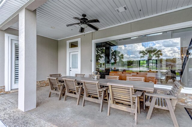 18752 Palm Beach Blvd, Montgomery, TX 77356 - view of patio with ceiling fan and outdoor dining area