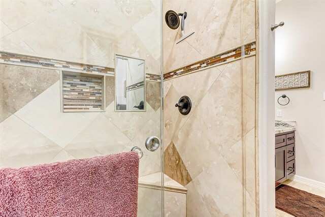18752 Palm Beach Blvd, Montgomery, TX 77356 - bathroom with a stall shower and vanity
