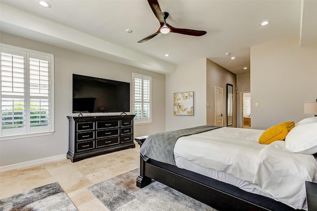 18752 Palm Beach Blvd, Montgomery, TX 77356 - bedroom with baseboards, recessed lighting, and ceiling fan