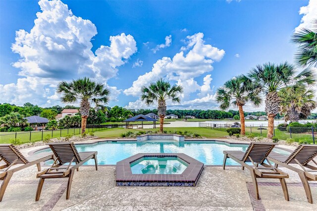 18752 Palm Beach Blvd, Montgomery, TX 77356 - view of pool with an in-ground hot tub and a patio