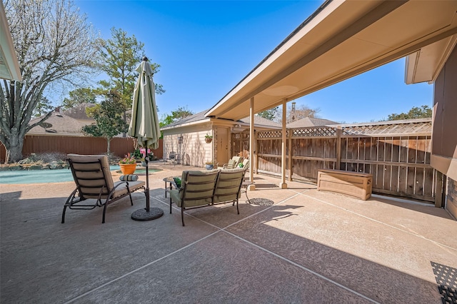 view of patio / terrace with a fenced backyard