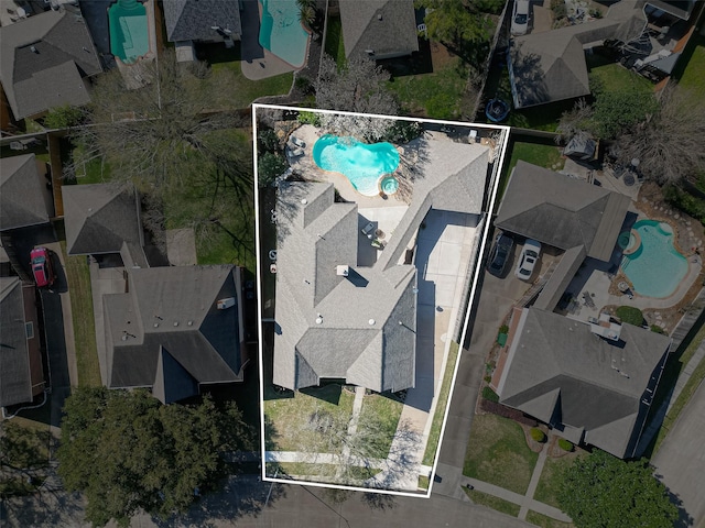 birds eye view of property featuring a residential view