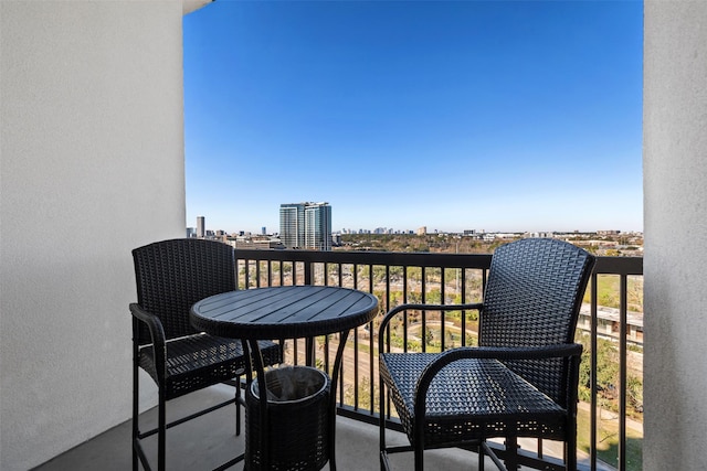 balcony featuring a view of city