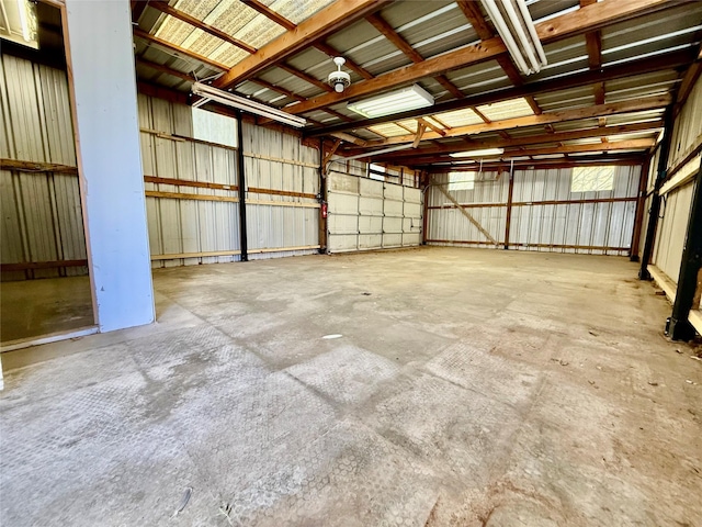 garage featuring metal wall