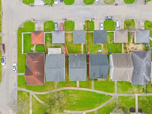 aerial view with a residential view