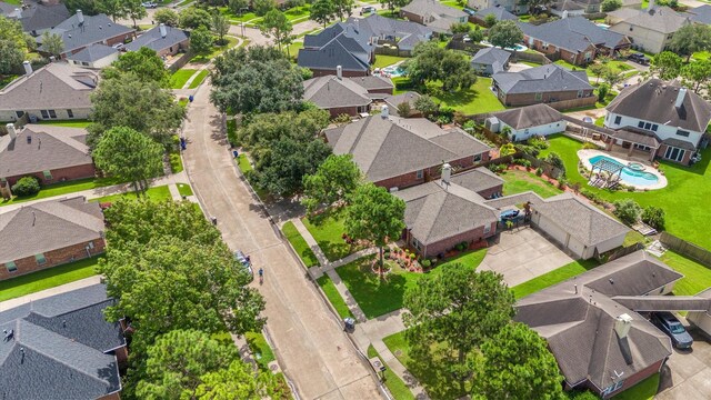 drone / aerial view with a residential view