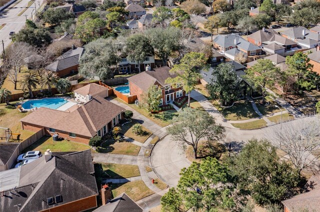 bird's eye view featuring a residential view