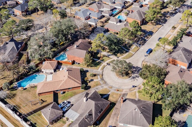 bird's eye view featuring a residential view