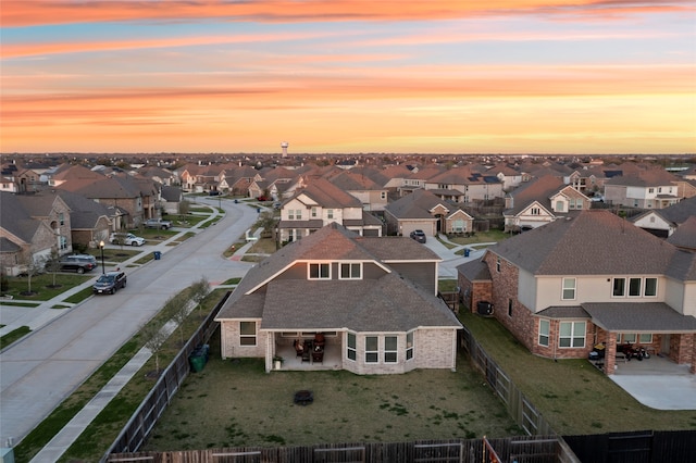 drone / aerial view with a residential view