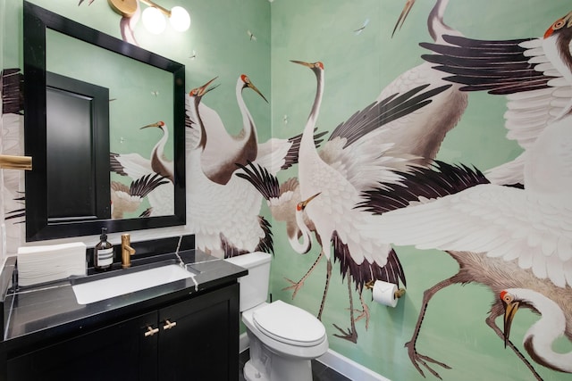 bathroom with toilet and vanity