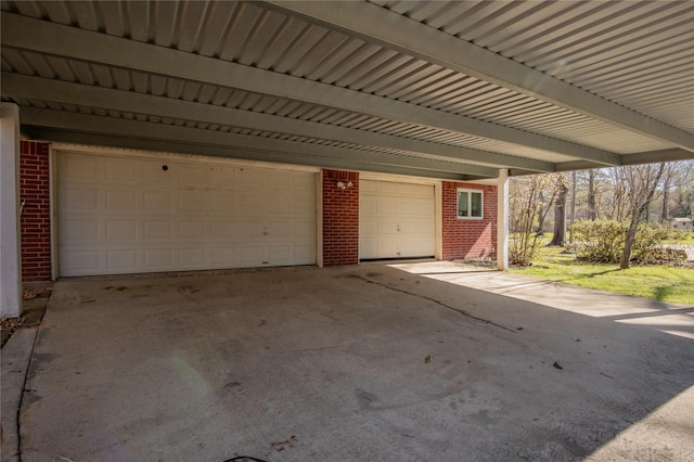 garage with driveway