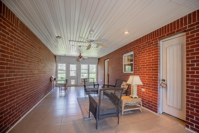 sunroom / solarium with wood ceiling