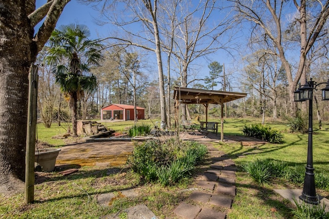 view of yard featuring a gazebo