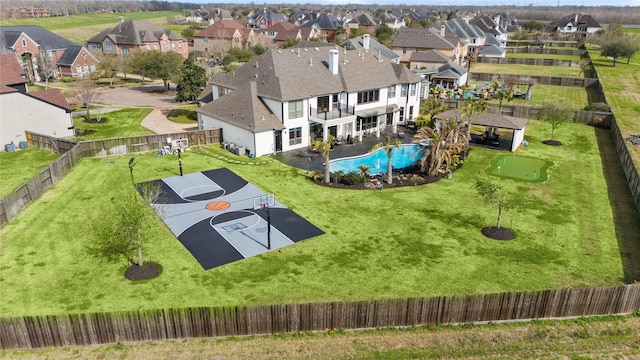 birds eye view of property featuring a residential view