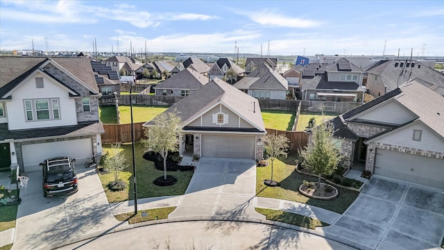 drone / aerial view with a residential view