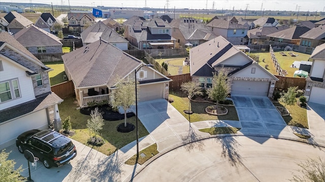 aerial view featuring a residential view