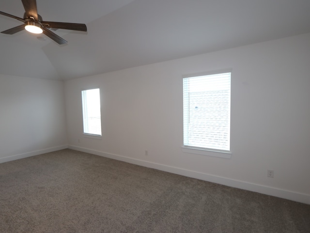 8035 Kay Harbor Dr, Cypress, TX 77433 - spare room featuring carpet floors, ceiling fan, and lofted ceiling