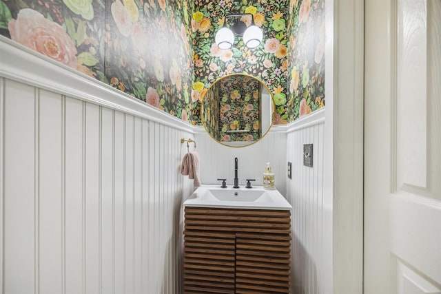 bathroom featuring vanity and wainscoting