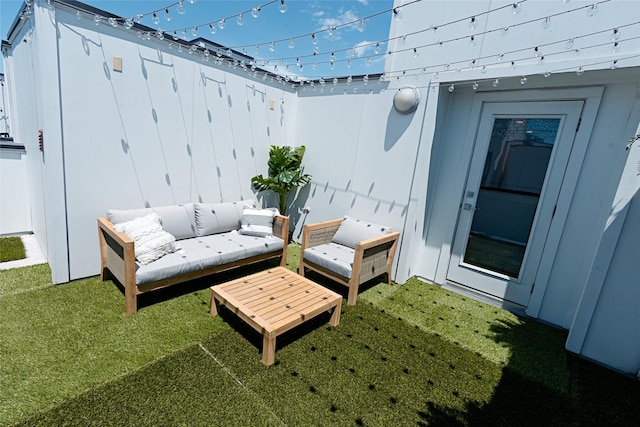 view of patio featuring an outdoor living space