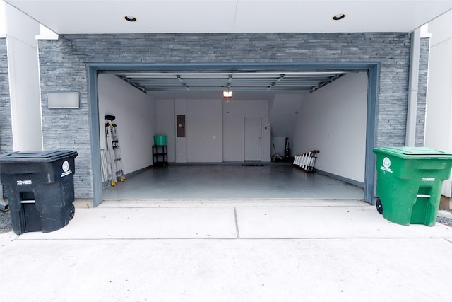 garage with electric panel