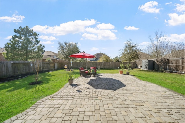 view of patio / terrace featuring a fenced backyard