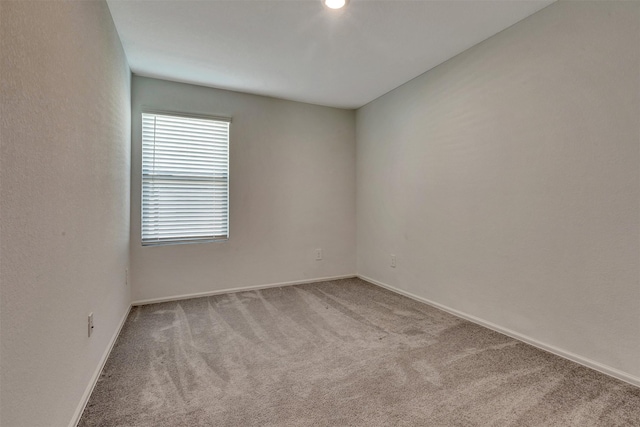 spare room with baseboards and carpet floors