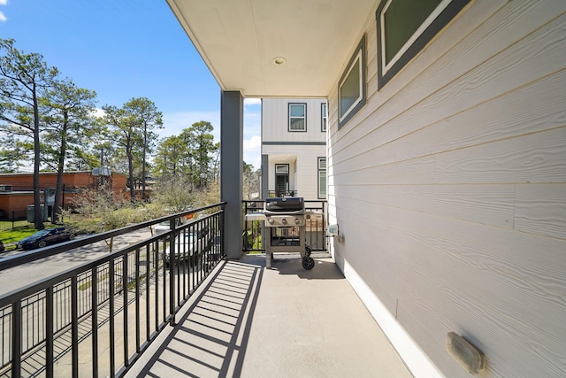 balcony featuring area for grilling