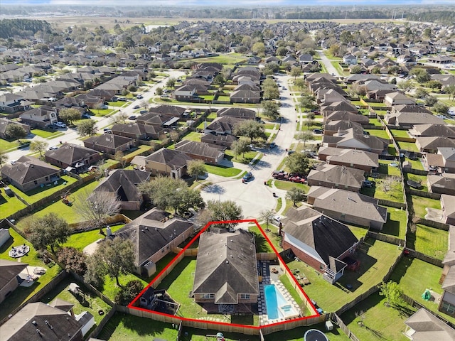 drone / aerial view featuring a residential view