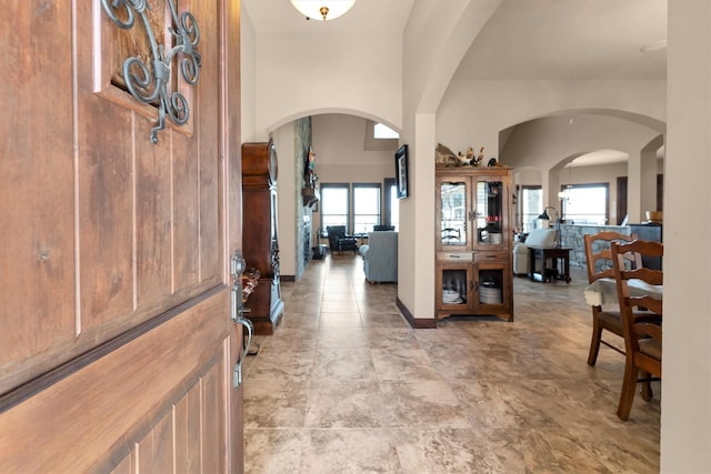 entrance foyer with arched walkways