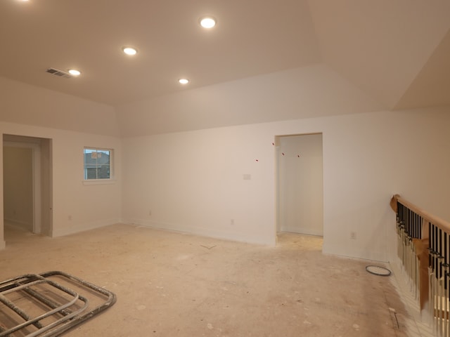 8518 Pier Cove Dr, Cypress, TX 77433 - unfurnished room with vaulted ceiling and recessed lighting