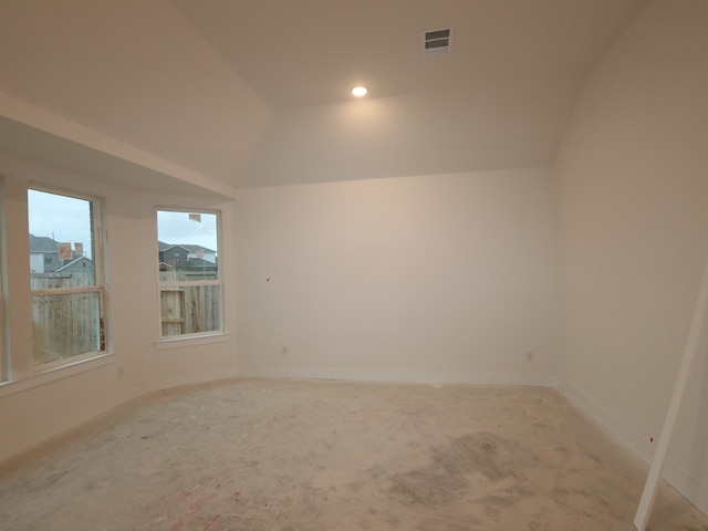 8518 Pier Cove Dr, Cypress, TX 77433 - unfurnished room with light carpet and lofted ceiling