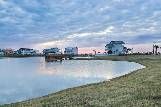 water view with a dock