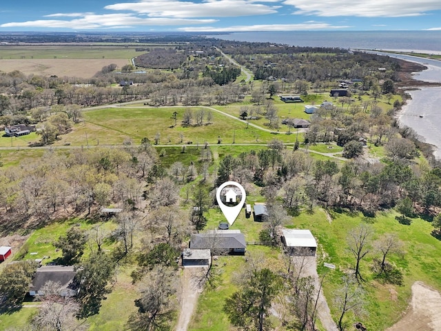 aerial view featuring a rural view