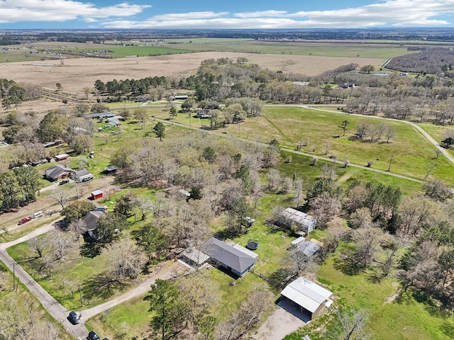 drone / aerial view with a rural view