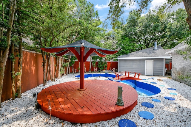 view of pool with a fenced backyard and a fenced in pool