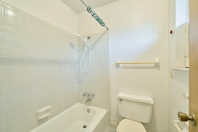 bathroom with toilet and shower / bath combination