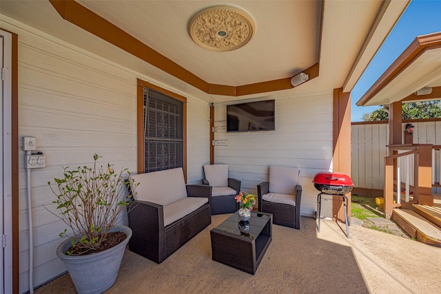 view of patio / terrace with an outdoor hangout area