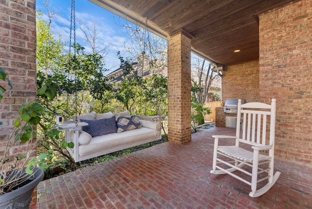 view of patio with grilling area