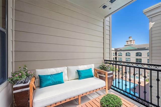 balcony featuring outdoor lounge area