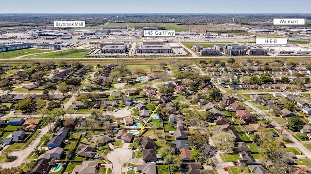 aerial view featuring a residential view