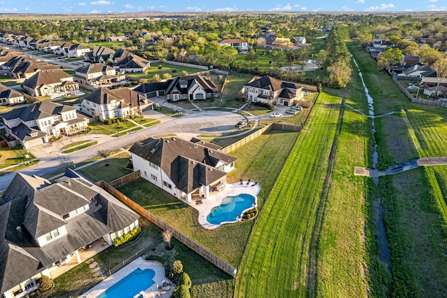 birds eye view of property featuring a residential view