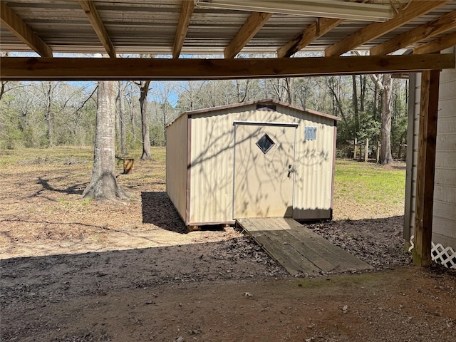 view of shed